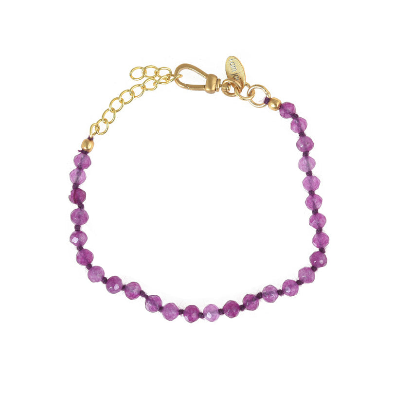 Handgeknoopte Paarse Jade Armband