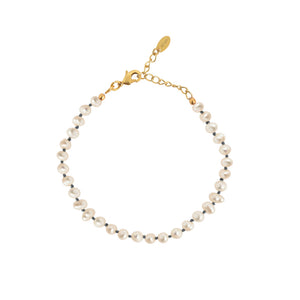 Handgeknoopte Parel Blauw Draad Armband
