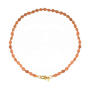 Handgeknoopte Perzik Jade Edelstenen Ketting
