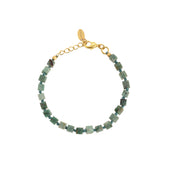 Handgeknoopte Turquoise Blokjes Armband