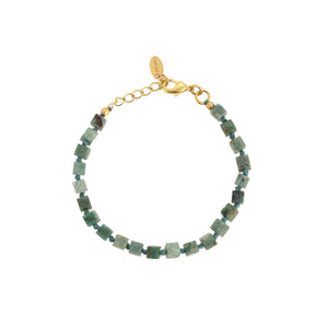 Handgeknoopte Turquoise Blokjes Armband