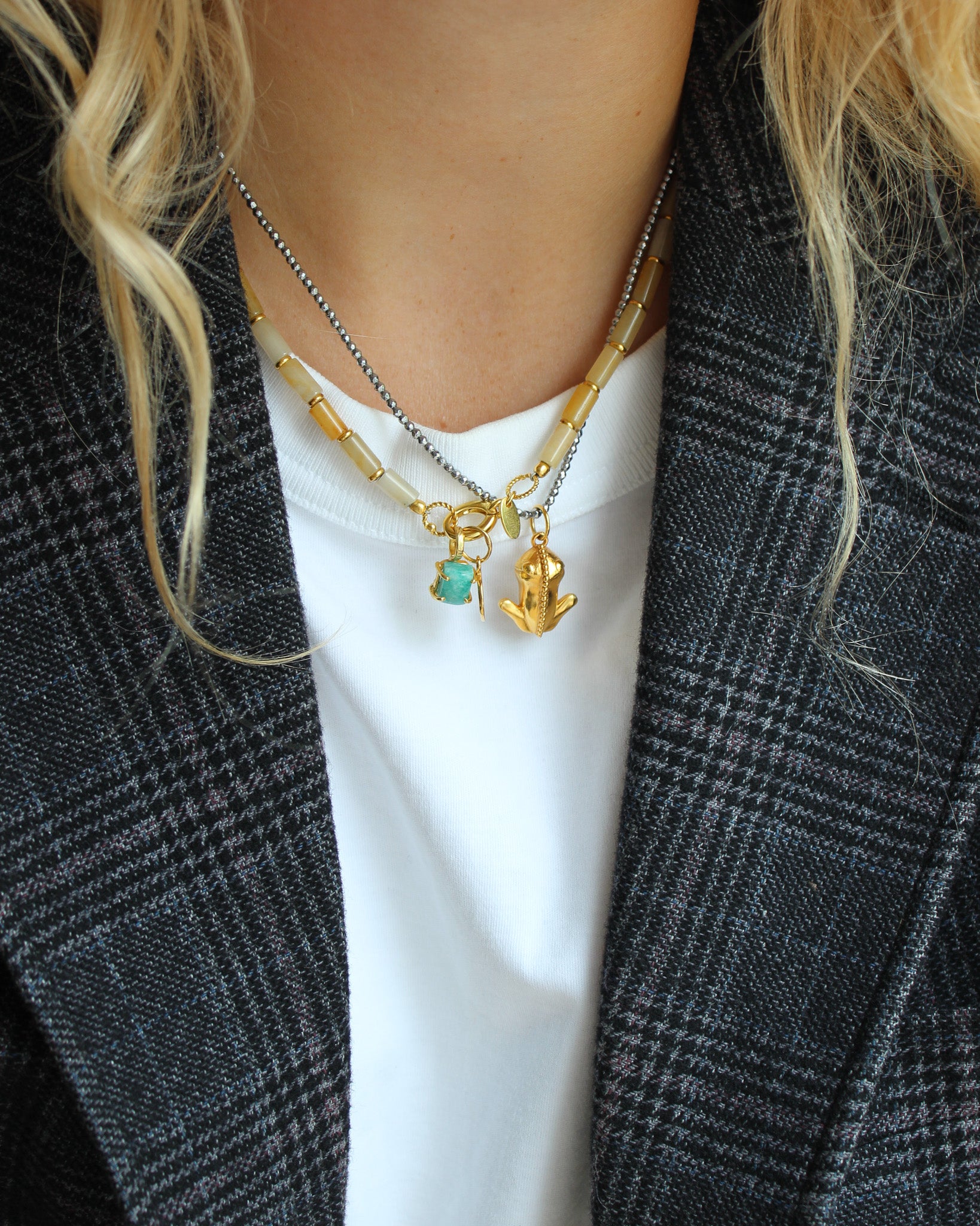 Amazonite Gemstone Square Charm