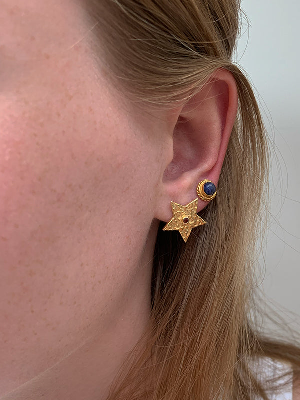 Gouden ster studs oorbellen