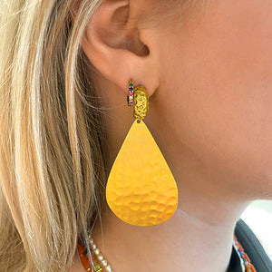 Statement Gold Earrings Hammered