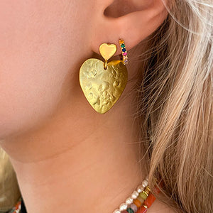 Hammered Heart Earrings 