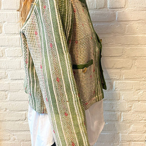 One-of-Kind Kantha Jasje Lichtgroen