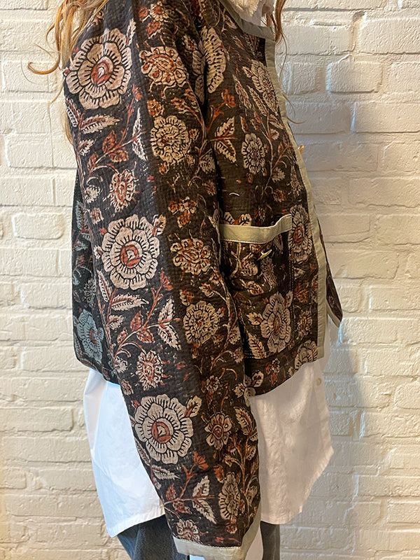 One-of-Kind Kantha Jasje Donkerbruin