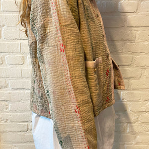 One-of-Kind Kantha Jasje Beige