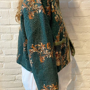 One-of-Kind Kantha Jasje Teal