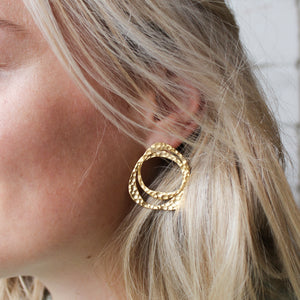 Gouden Ronde Studs Oorbellen