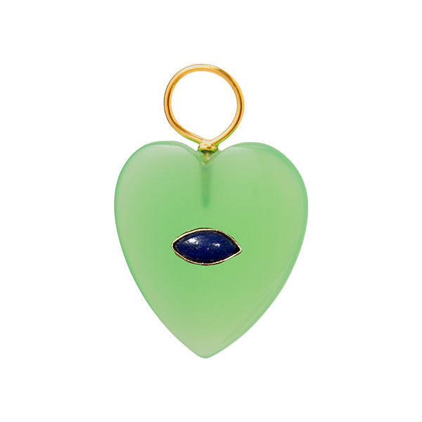 Green With Lapis Stone Charm