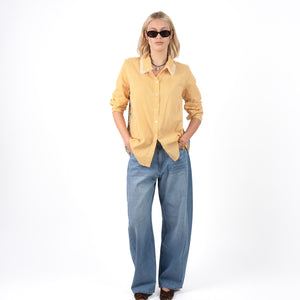 Isika Oversized Blouse Geel Blauw