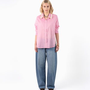 Isika Oversized Blouse Roze Wit