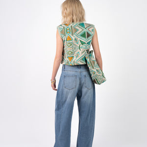 Jacquard Shopper Aqua