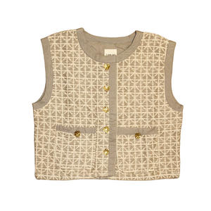 Jacquard Gilet Beige