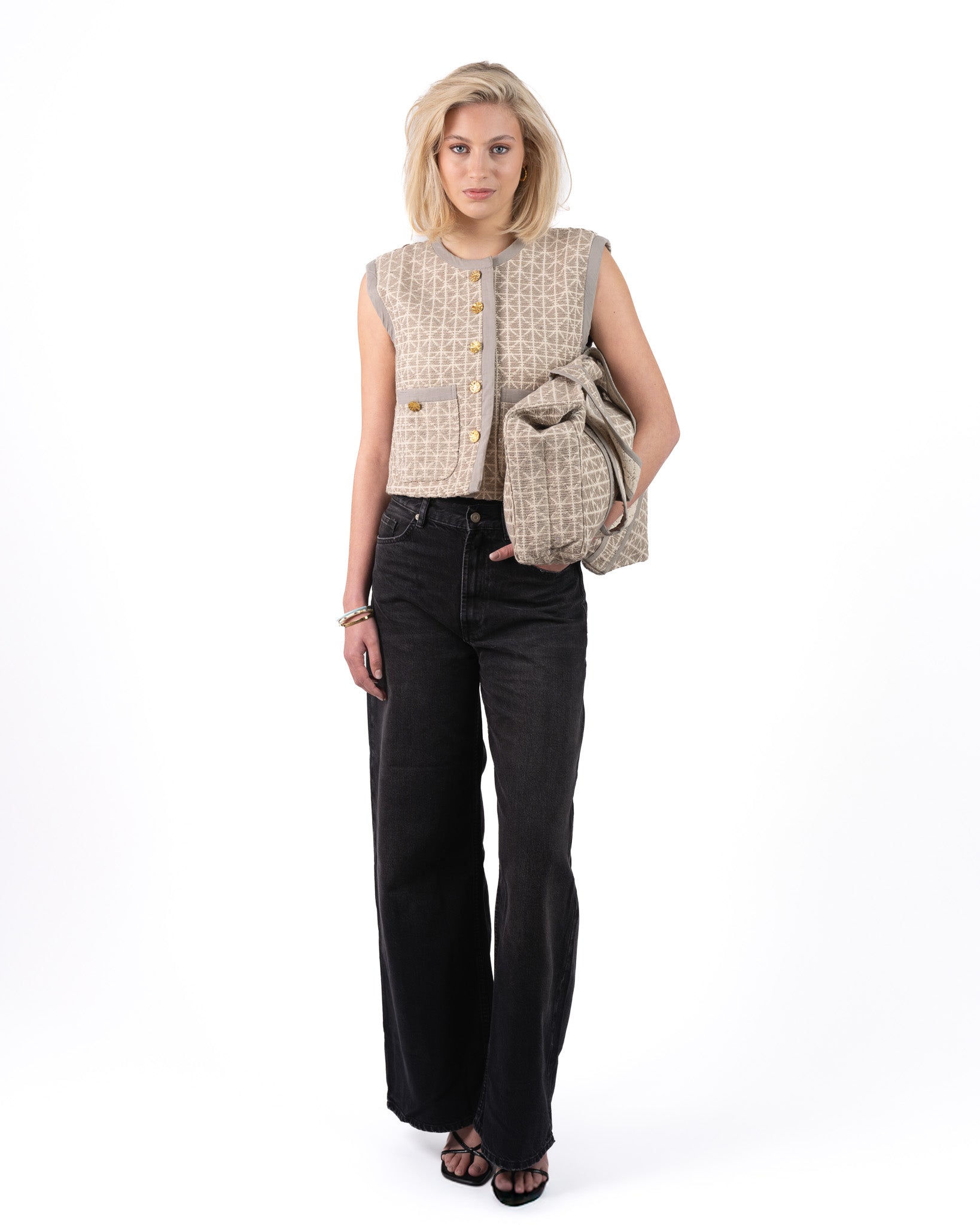 Jacquard Shopper Beige