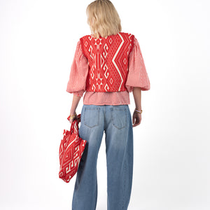 Jacquard Shopper Rood