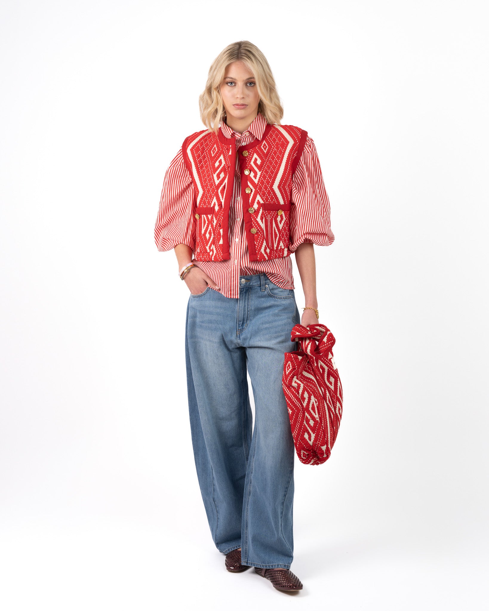 Jacquard Shopper Rood