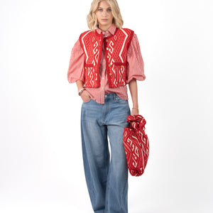 Jacquard Shopper Rood