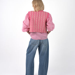 Jacquard Gilet Roze