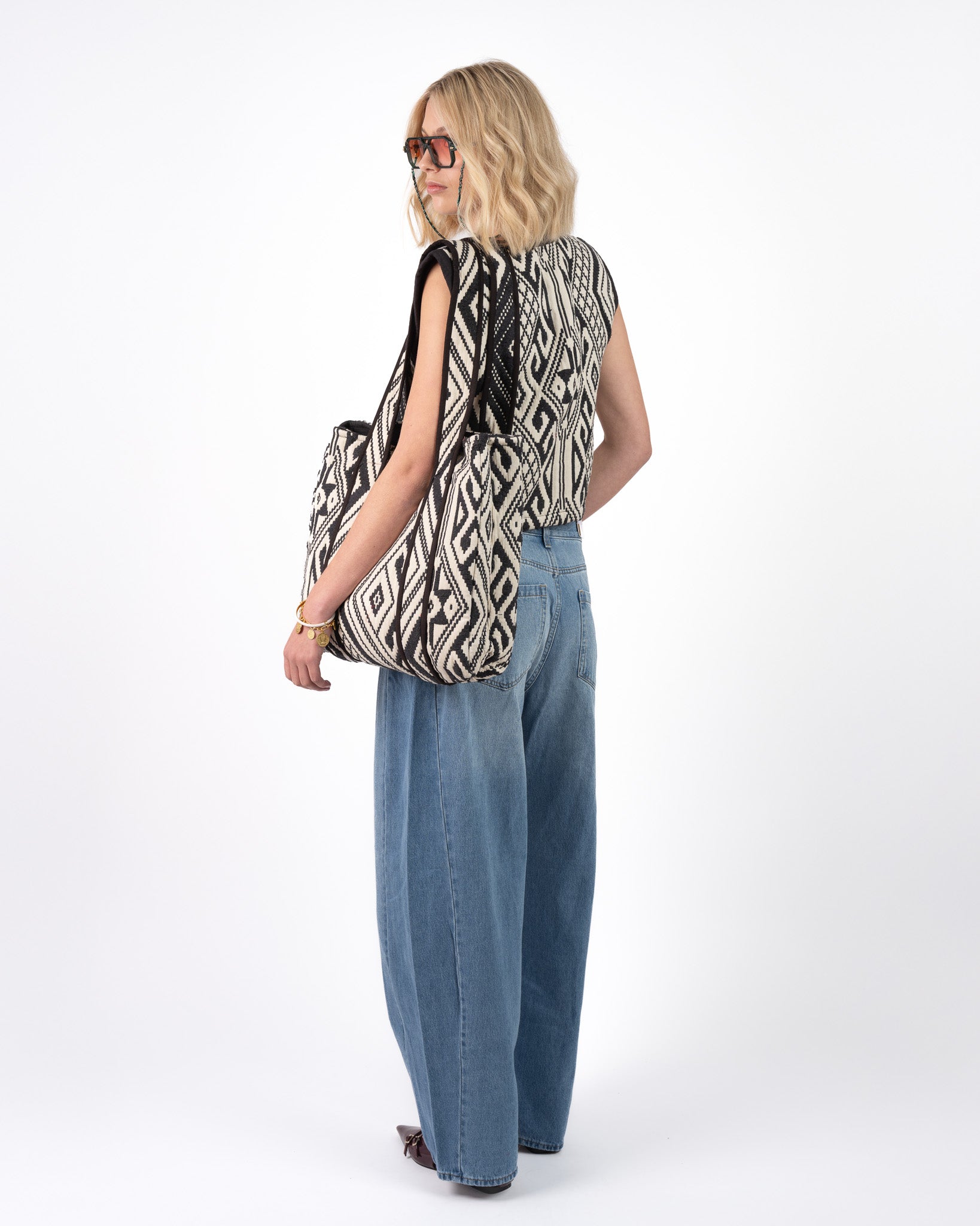 Jacquard Shopper Zwart
