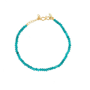 Jade enkelbandje aqua