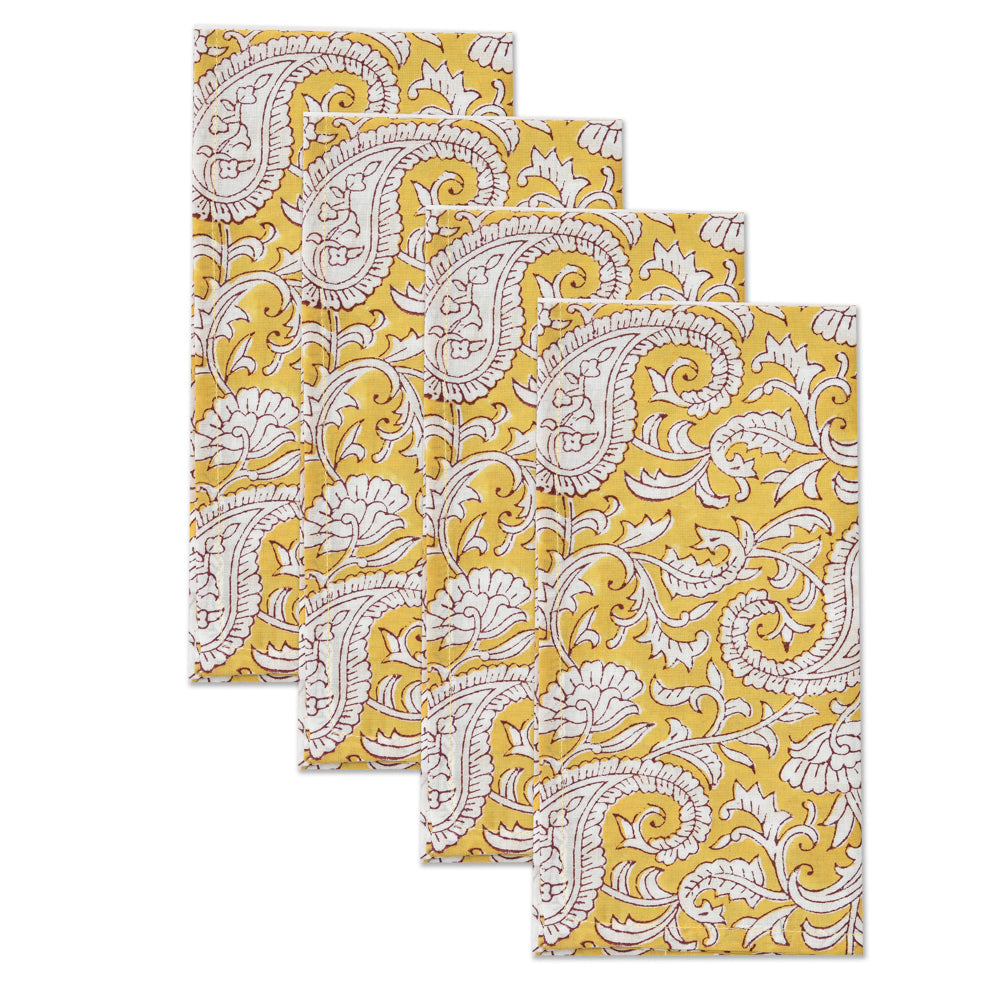 Katoenen Servet Bloem Geel