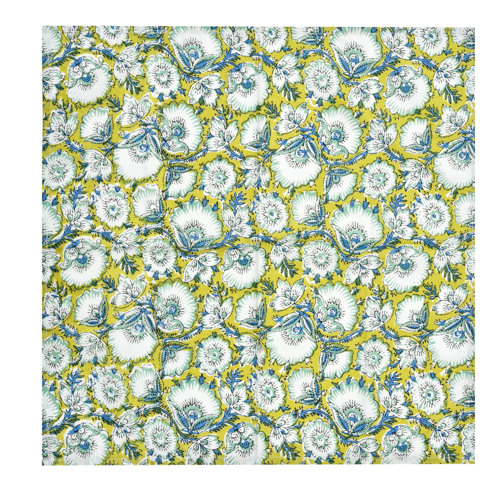 Katoenen Servet Bloem Groen