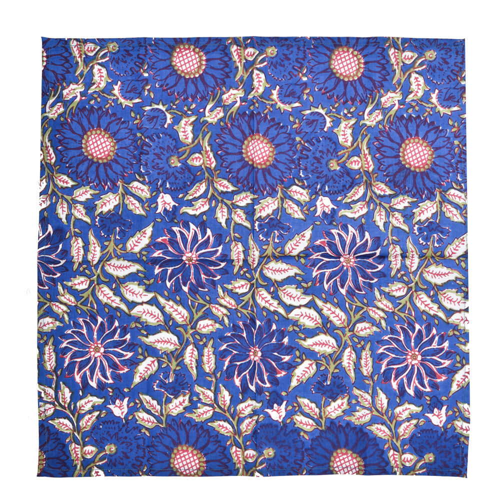 Katoenen Servetten Bloem Blauw