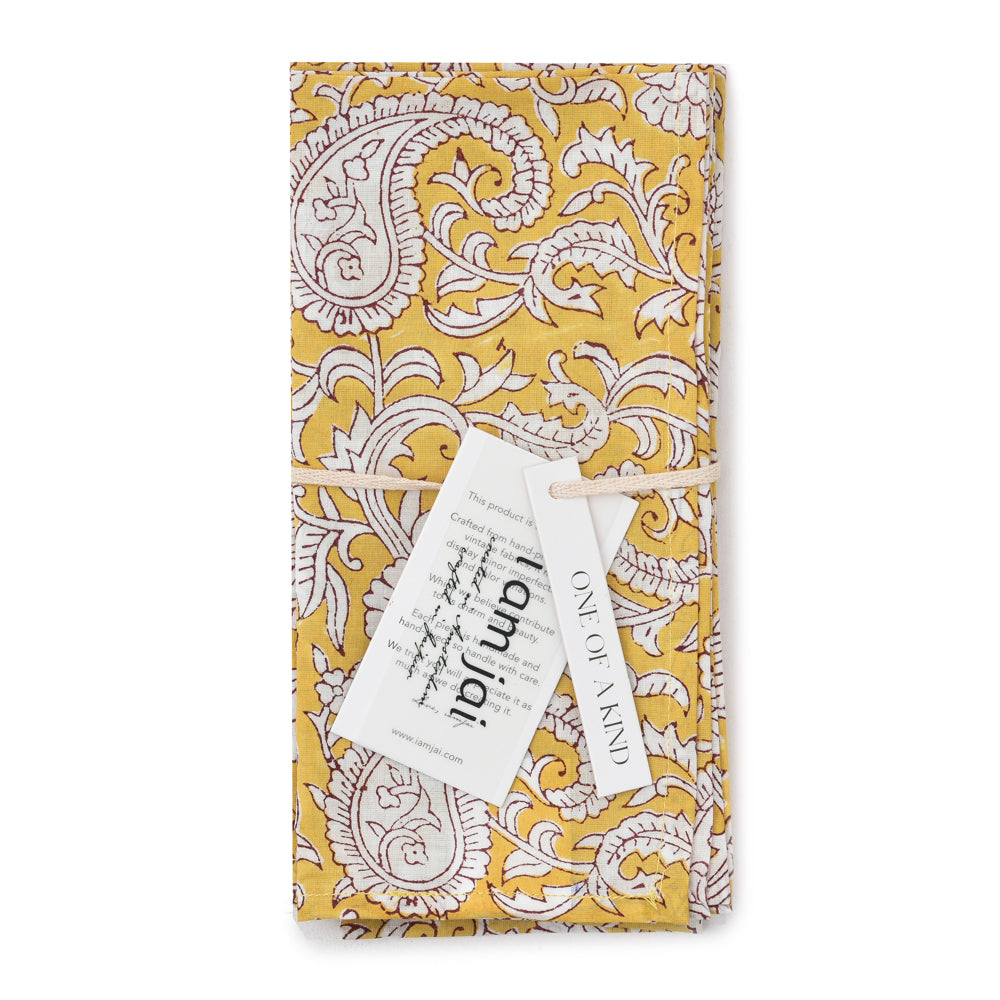 Katoenen Servetten Bloem Geel
