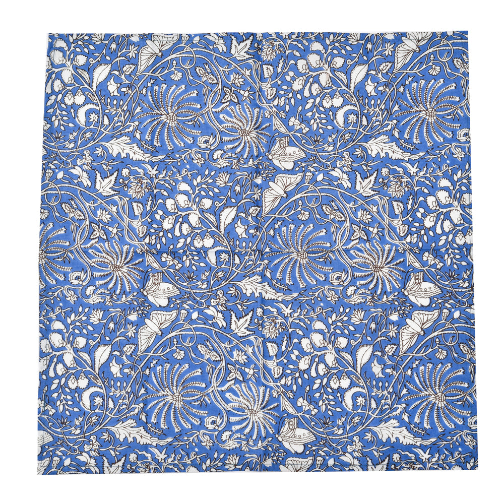 Katoenen Servetten Bloem Kobaltblauw