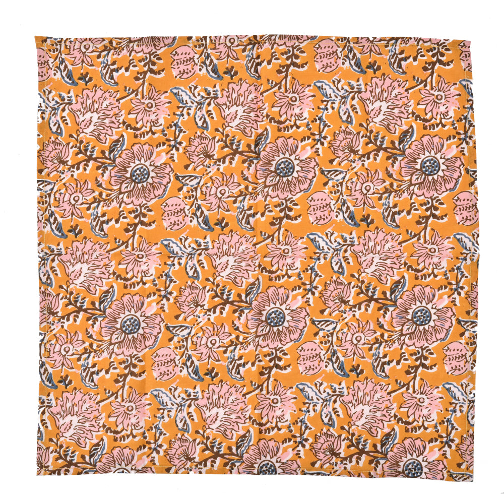 Katoenen Servetten Bloem Mosterdgeel