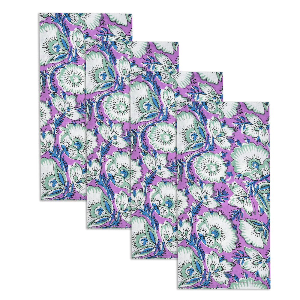 Katoenen Servetten Bloem Paars