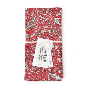 Katoenen Servetten Bloem Rood