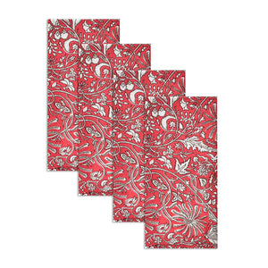 Katoenen Servetten Bloem Rood