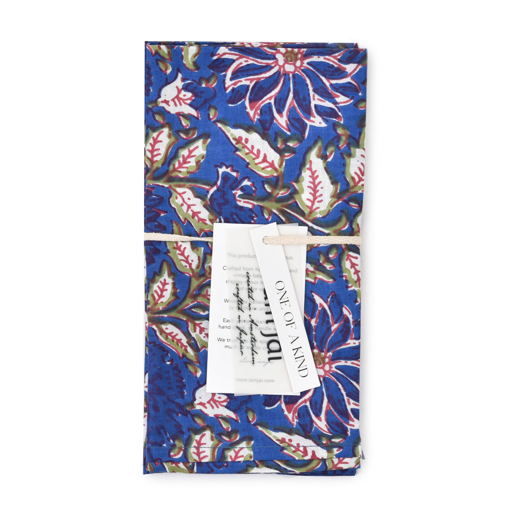 Katoenen Servetten Bloem Blauw