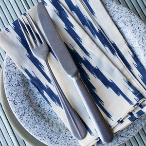 Katoenen Servetten Ikat Blauw 