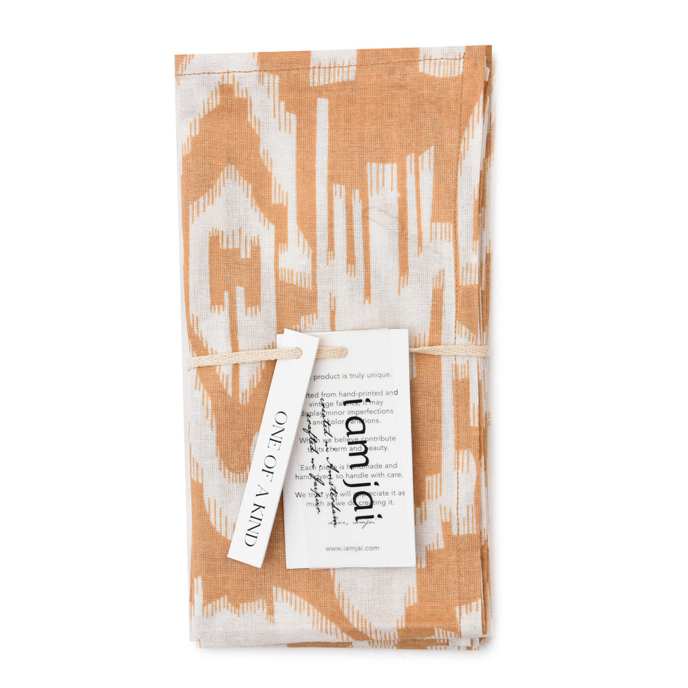 Katoenen Servetten Ikat Bruin