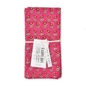 Katoenen Servetten Roze Bloem