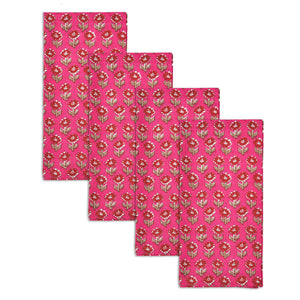 Katoenen Servetten Roze Bloem