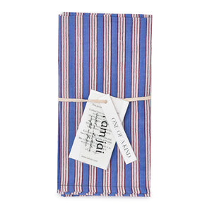 Katoenen Servetten Streep Blauw