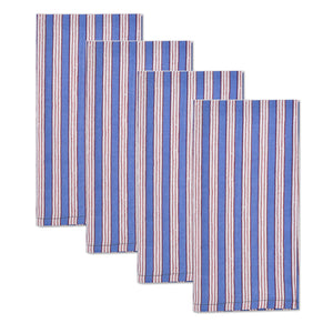 Katoenen Servetten Streep Blauw