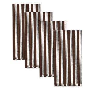 Katoenen Servetten Streep Donkerbruin