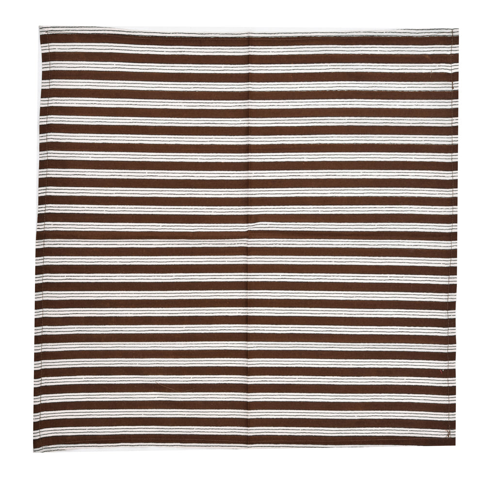 Katoenen Servetten Streep Donkerbruin