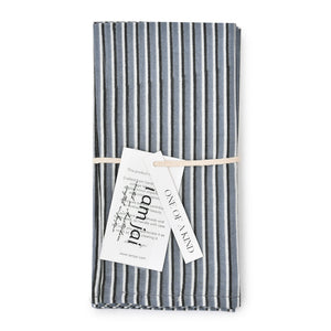 Katoenen Servetten Streep Grijs