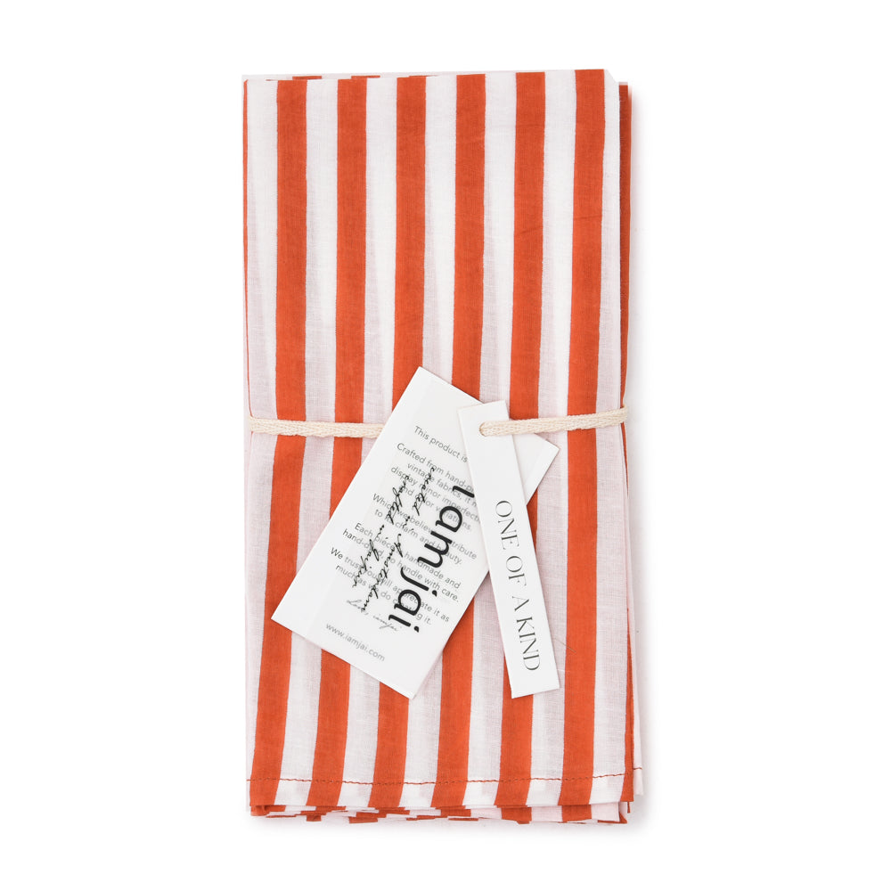 Katoenen Servetten Streep Oranje