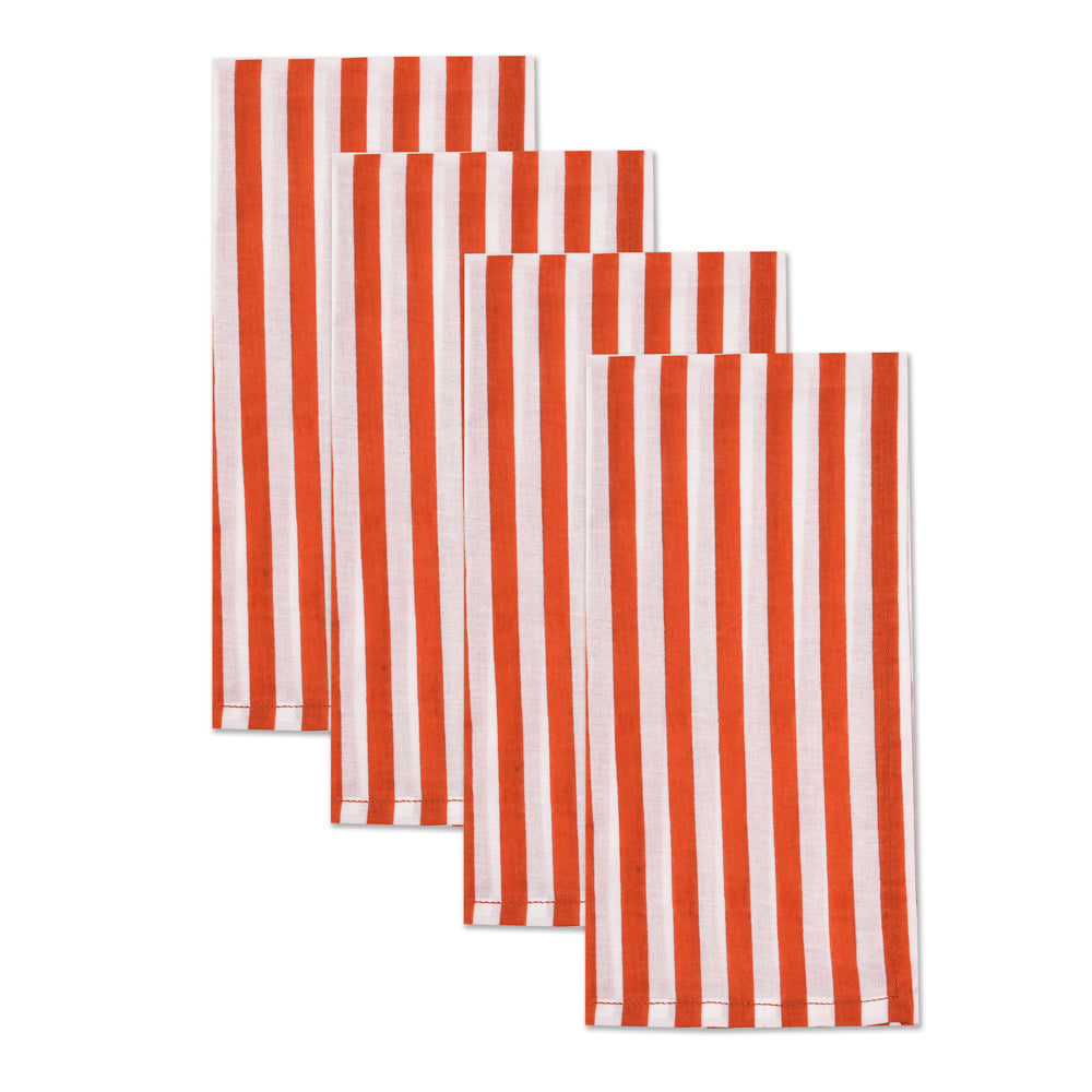 Katoenen Servetten Streep Oranje