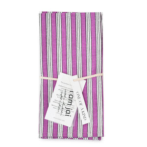 Katoenen Servetten Streep Paars