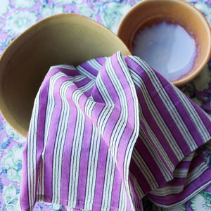 Katoenen Servetten Streep Paars