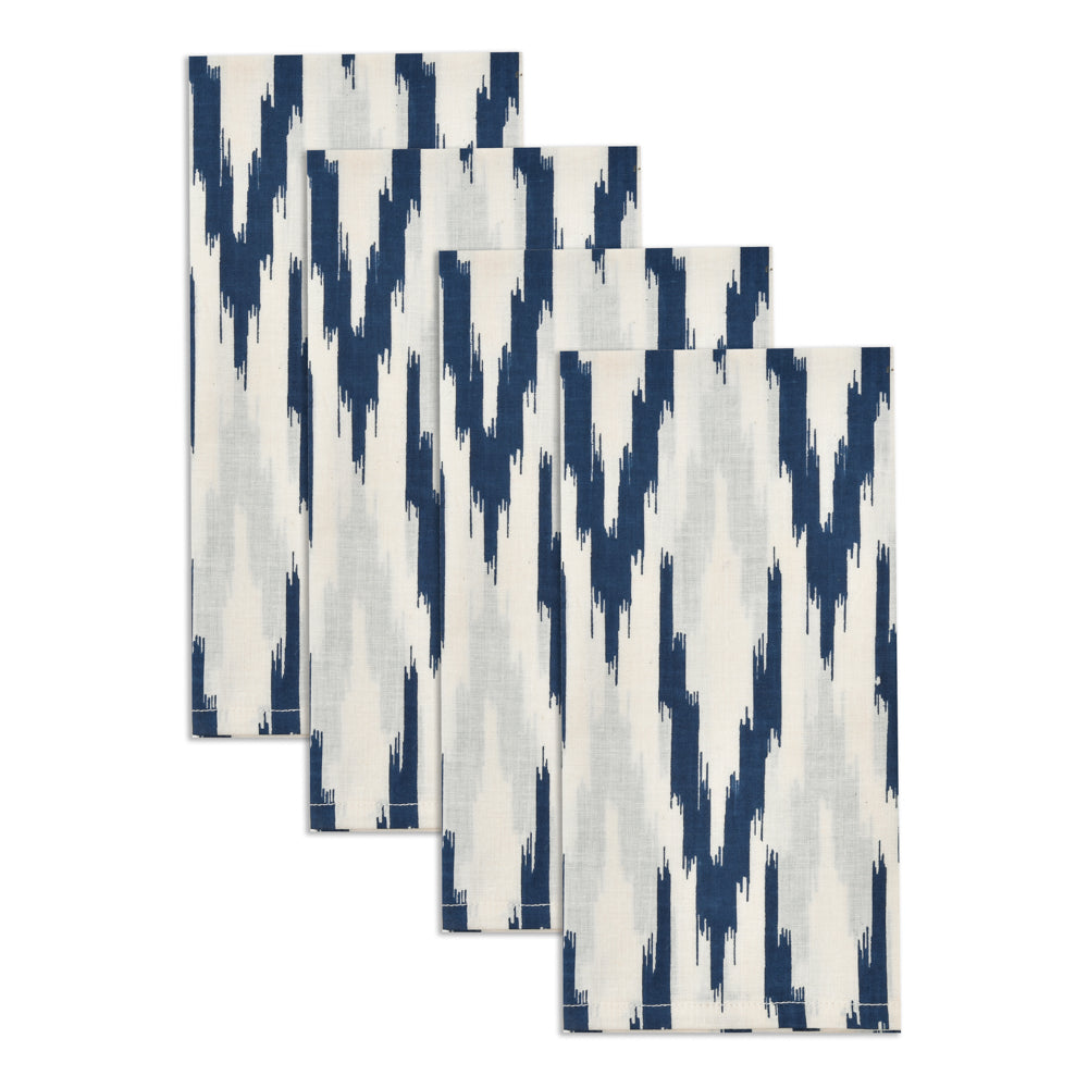 Katoenen Servetten Ikat Blauw